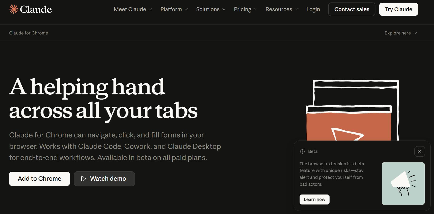 Trang Claude for Chrome - Add to Chrome